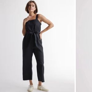 Quince 100% European Linen Square Neck Jumpsuit